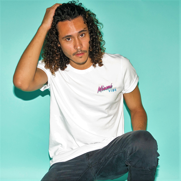 🕶️ Miami VIBE T-Shirt blanc -Unisexe | Phosphorescent