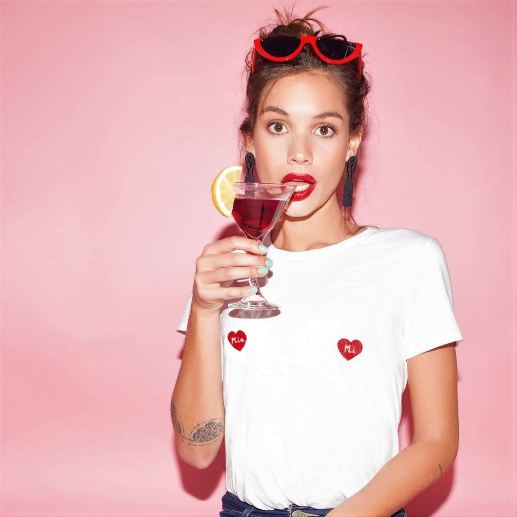 💕 Mia Mi Corazon T-Shirt blanc - Femme | Phosphorescent