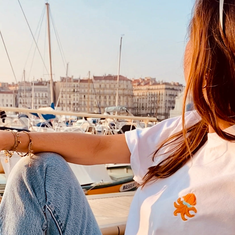 🐙 Le Poulpe Gangsta T-Shirt blanc - Unisexe | Phosphorescent