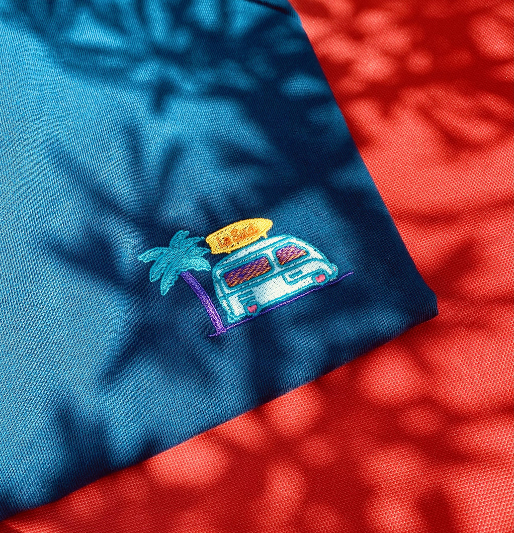 ☮️Van Life direction Le Sud T-Shirt Aquamarine - Unisexe | Phosphorescent