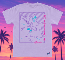 Charger l'image dans la galerie, 😈🌴"Massilia, the Mediterranean Vice City" T-Shirt mauve – Unisexe coupe droite | Phosphorescent